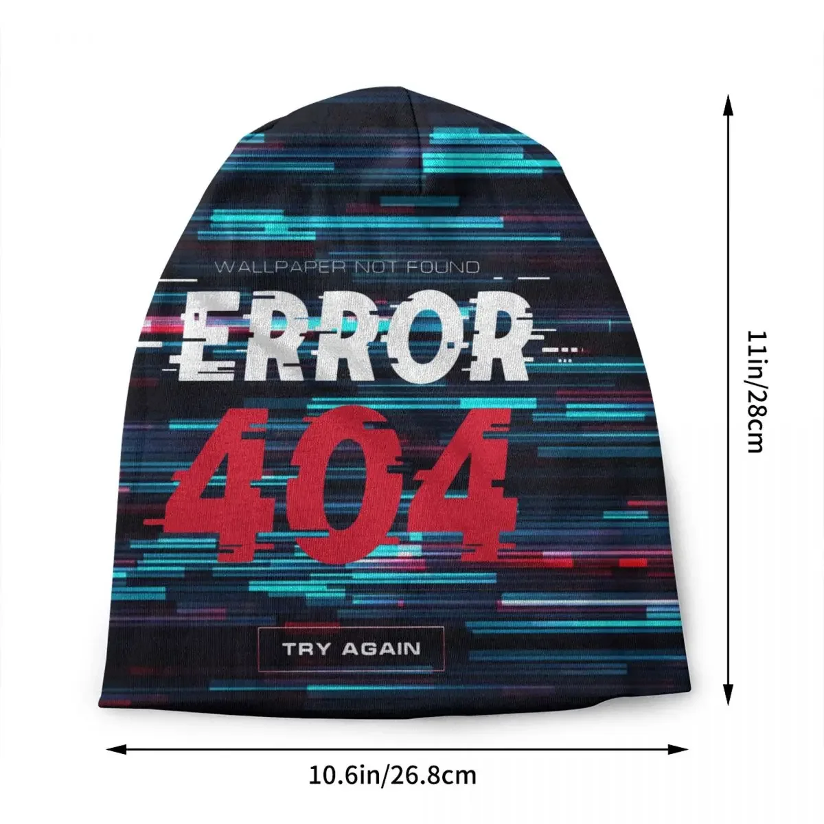 Error 404 Not Found Skullies Beanies Caps Unisex Winter Warm Knitted Hat Computer Geek Programmer Bonnet Hats Outdoor Ski Cap