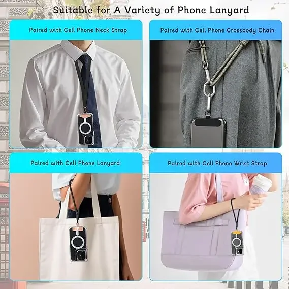 1-4PCS Stainless Steel Metal Phone Lanyard Gasket Patch Anti-lost Detachable Mobile Phone Rope Card Clip Strap Hang Cord Tab