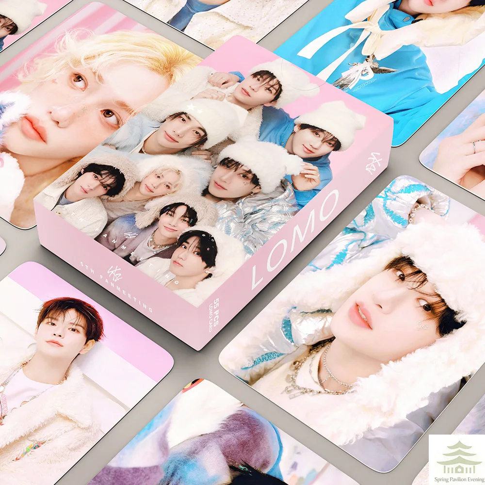 55pcs/set Kpop Photo album SKZ'S Clock Lee Know Hyunjin Changbin Lomo Cards Photocards Fans Collcetion High Quality HD Postcar
