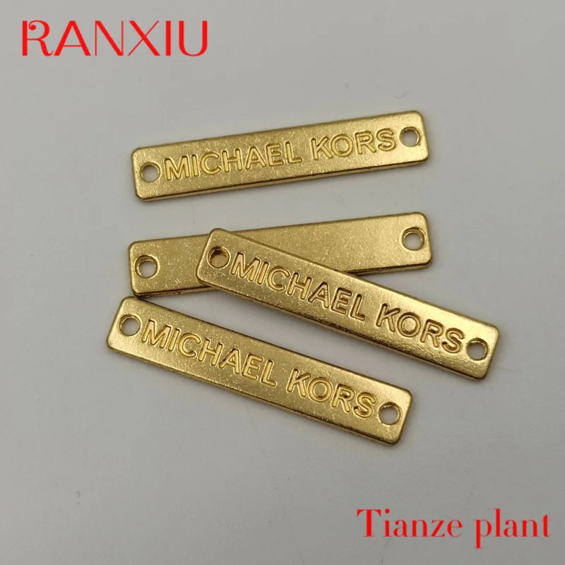 Benutzer definierte Gold rechteckige Gravur Logo Platte Metall Logo