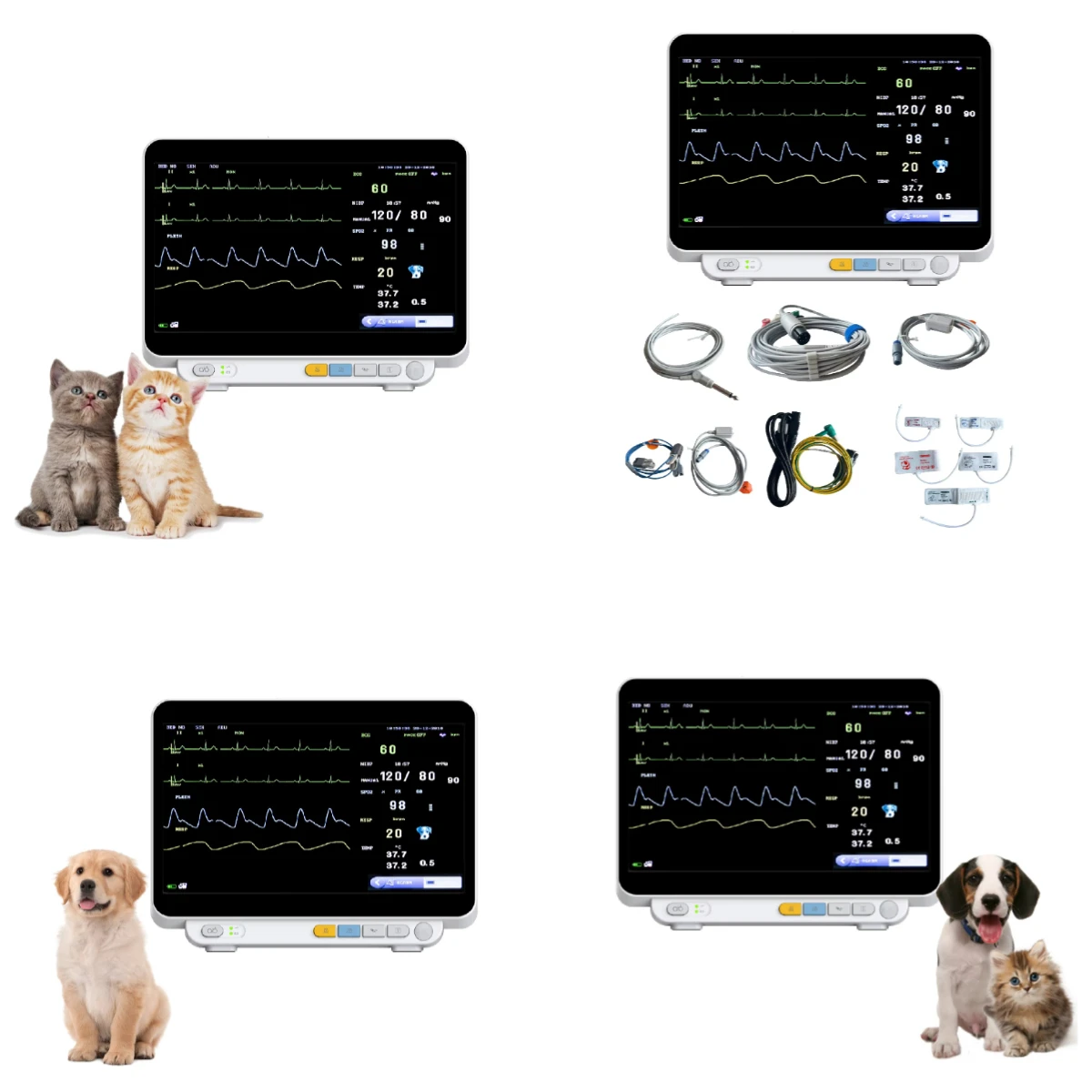 Multifunctional Medical Portable Multi-Parameter Dog & Cat Veterinary Vital Sign Reusable