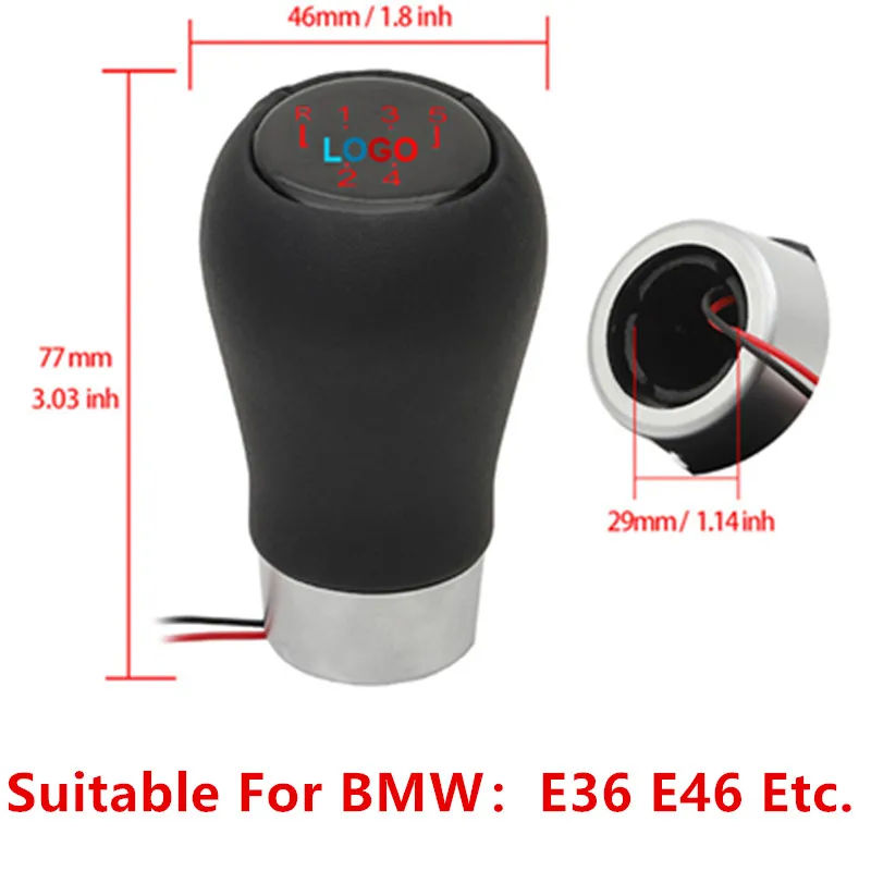 

Gear Shift Knob LED Lights For BMW E36 E46 E34 Transmission Knob Transmission 5 6 Speed Shift Knob Gear Lever Gear Shift Handbal