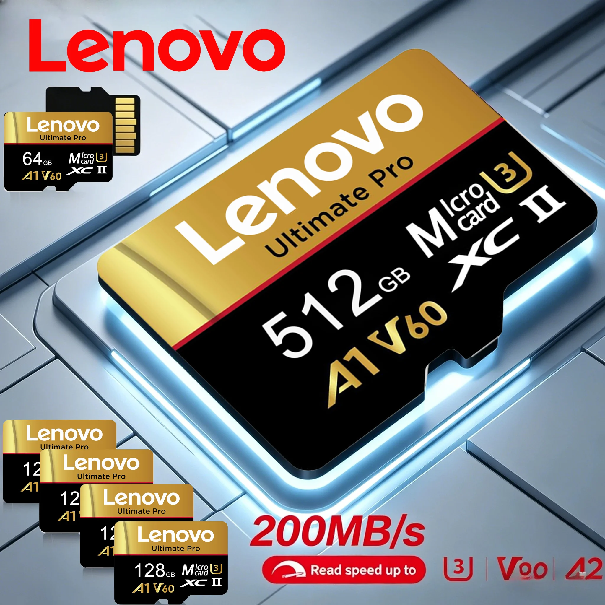 Lenovo Memory Card Class10 High Speed 4K Ultra-HD Video TF Flash Cards 256GB 128GB 64GB Micro TF SD Card for Phones Camera Drone