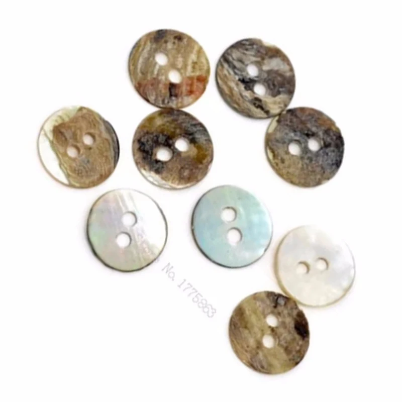 50Pcs11mm Mother of Pearl round Buttons for Sewing, Scrapbooking, Embelishments, Crafts 7NK32