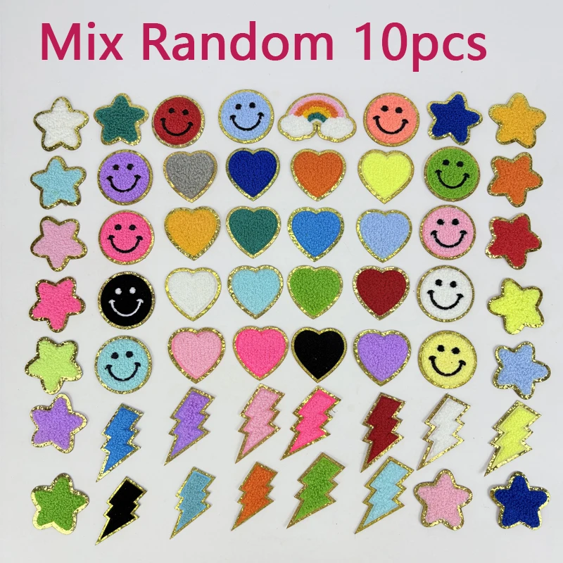 Picture 6: Star Cartoon Embroidery Patches Cloth Sticker Lightning Patch Sticker Bags Jacket Stick on Accessories Applique