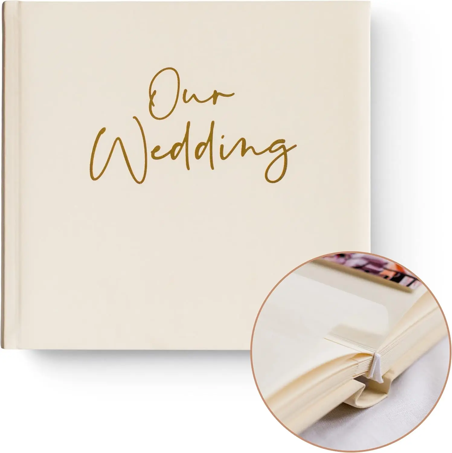 

Personalized Large Memory Book for Family, Wedding, Anniversary, Guest Memory Book - Photo Album Scrapbook - 50 Blank Pa