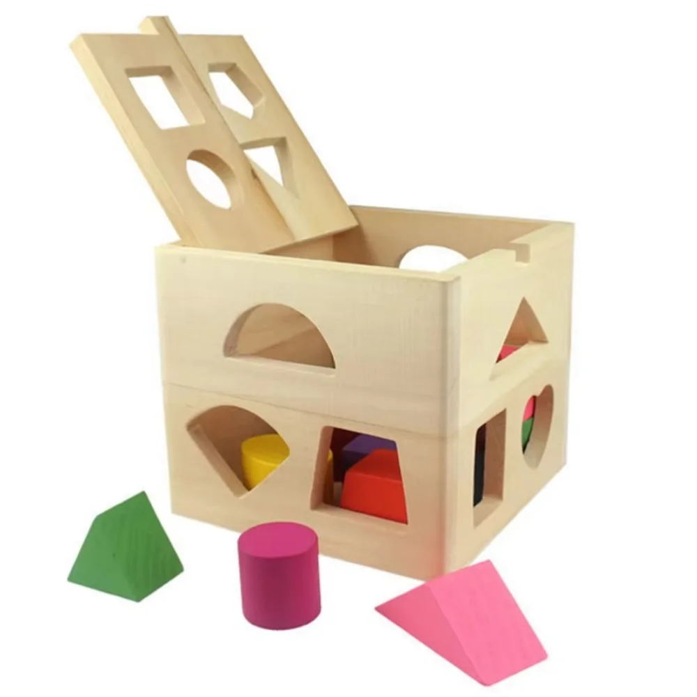 

A Box New Wooden Montessori Educational Toy Colorful Environment Protection Shape Sorter Toy 3D Shape Sorter Kid