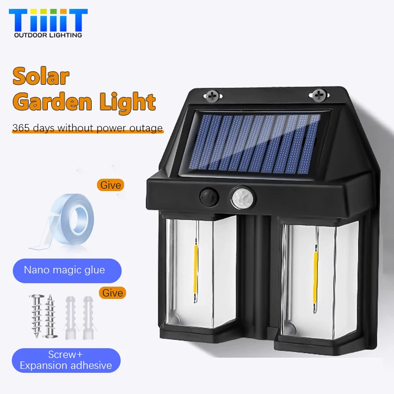 LED Solar Tungsten Wall Lamp Outdoor IP65 Waterproof Motion Sensor Wall Lamp Porch Garden Garage Courtyard Decorative Lighting