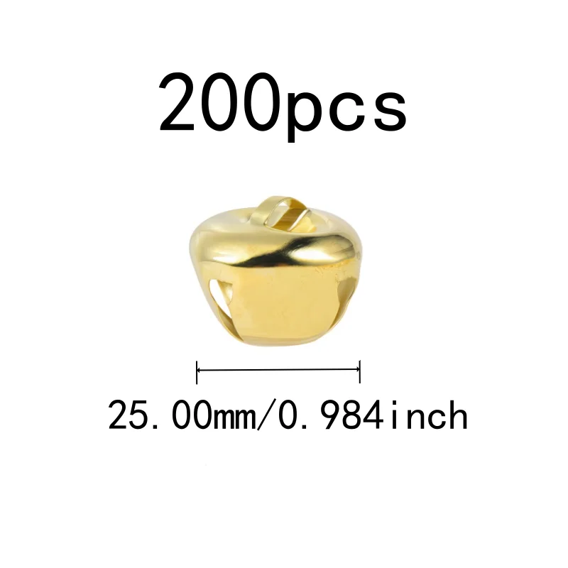 25mm Cross Bells 200 pcs, Clear Crisp Sound, Small Delicate Size, for DIY Craft Accessories, Multipurpose, Gold