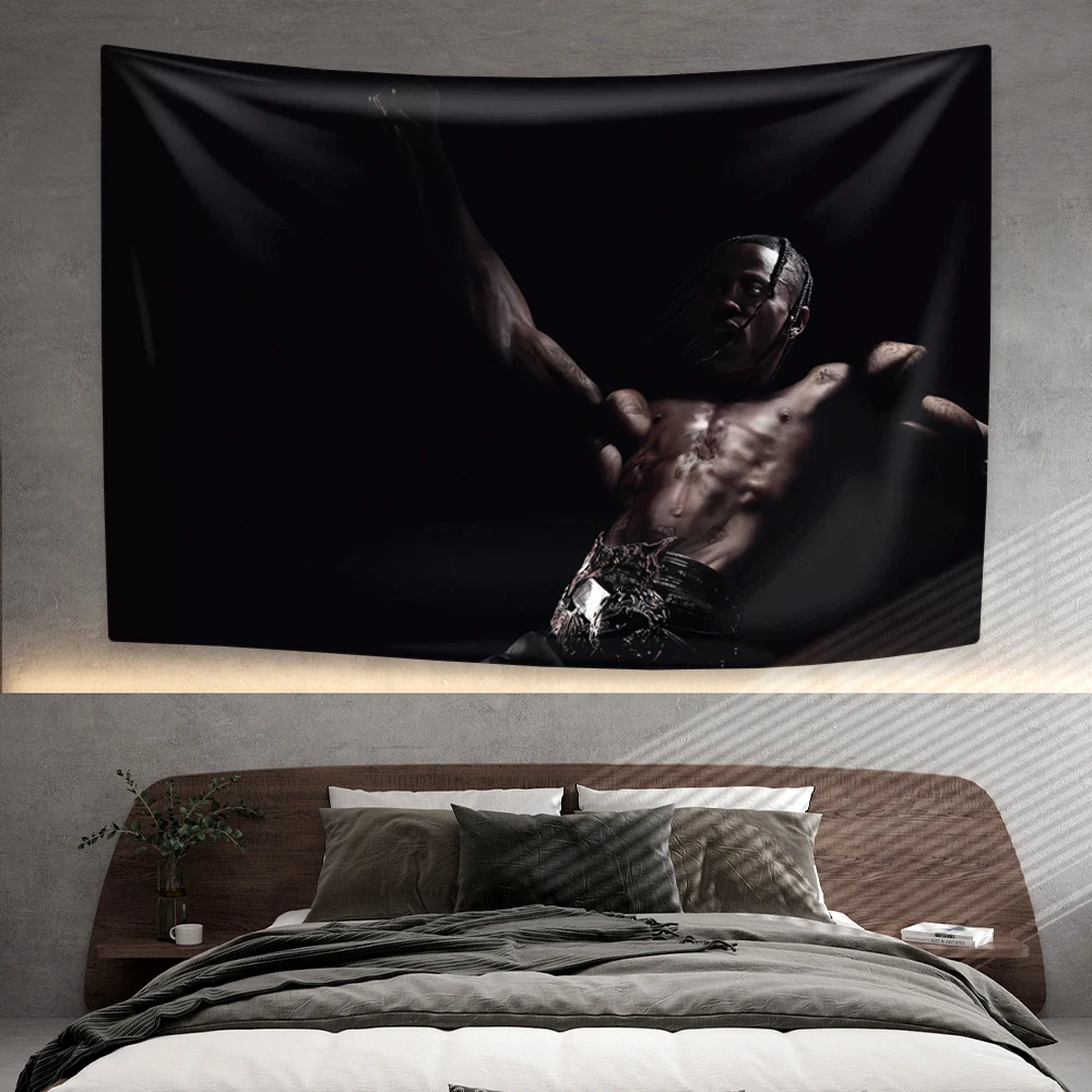 Travis Scotts Album Tapestry Utopia Rap Music Art Prints Wall Hanging Bedroom Dorm Background Cloth Concert Banner