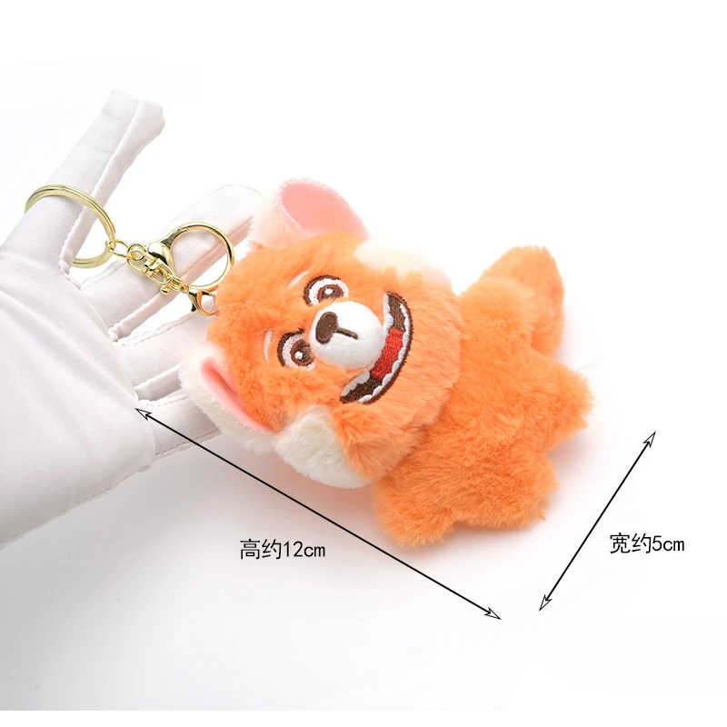 Cartoon Kawaii Orange Raccoon Doll Plush Toy Keychain Creative Simulation Animal Plush Pendant Fashion Backpack Charm Kids Gift