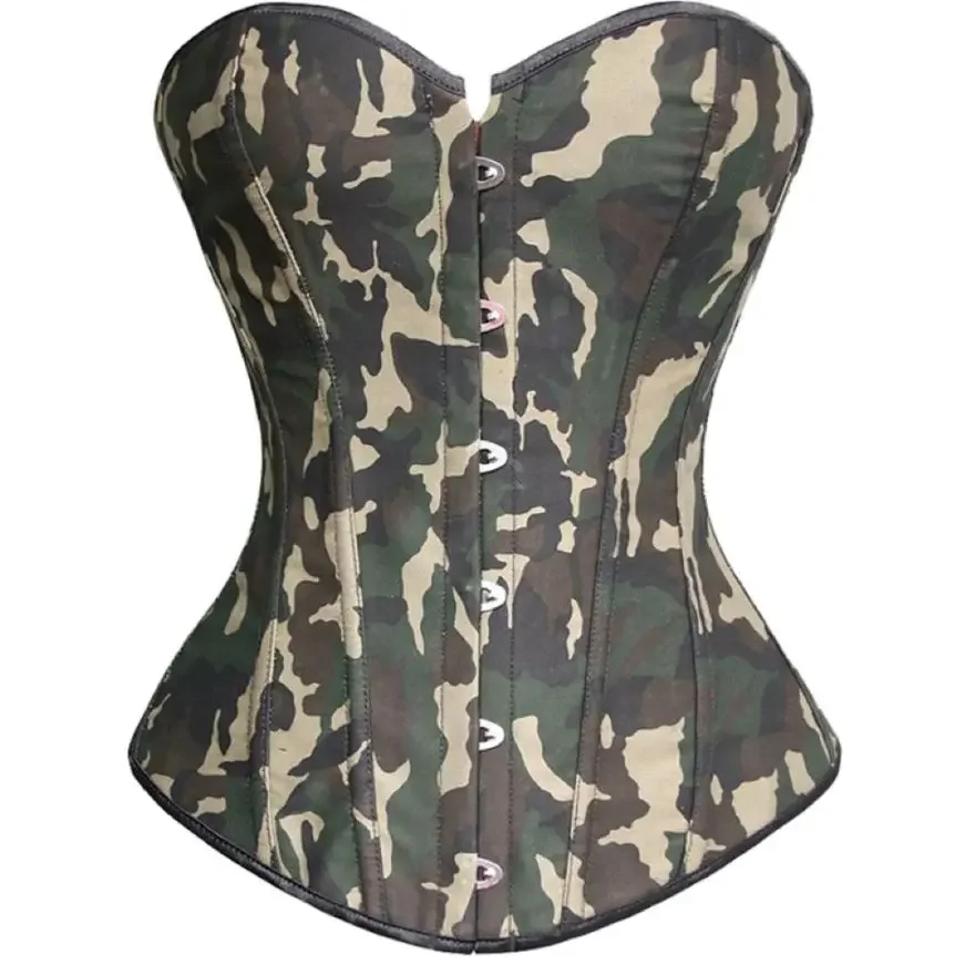 

Corsets Top Camouflage Army Women Bustier Overbust Lace up Corsetto Sexy Korsett