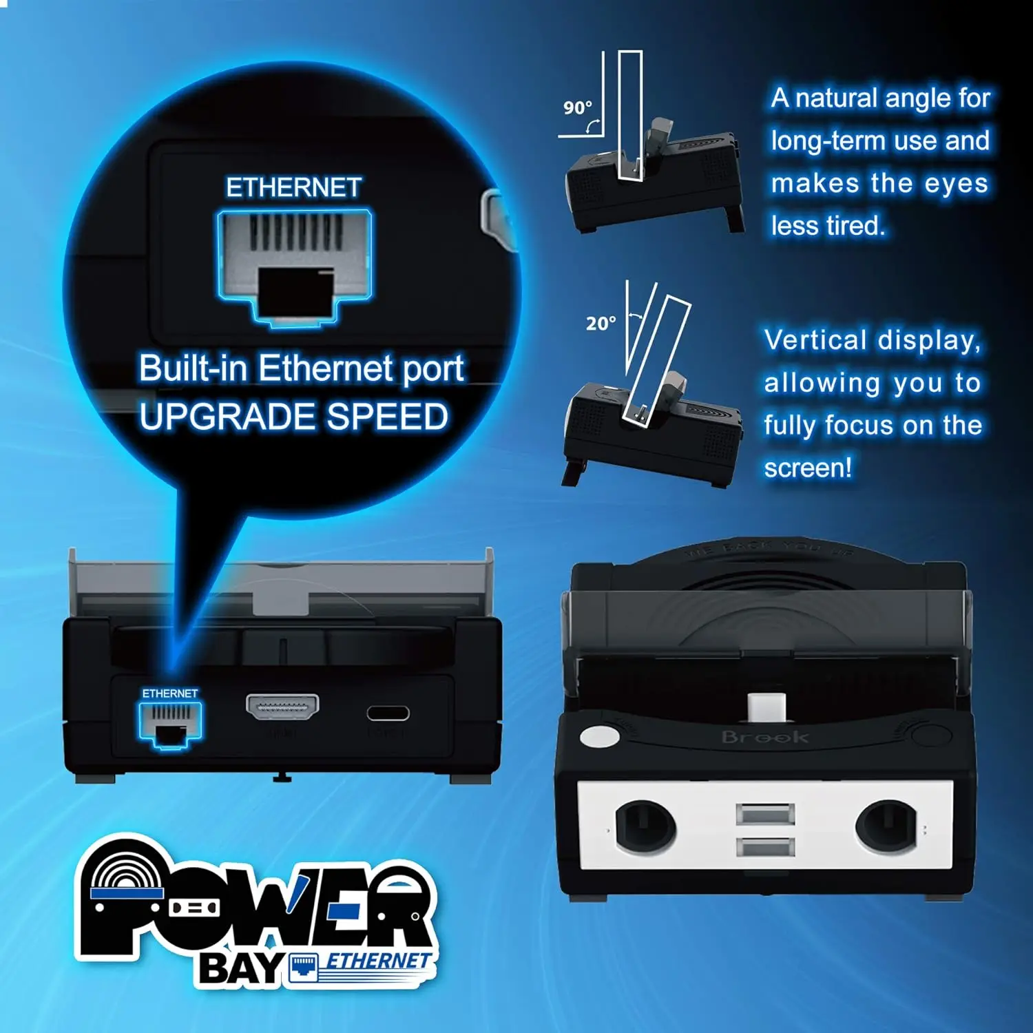 

Переключатель Power Bay Ethernet Портативный, быстрая зарядка, док-станция, док-станция для игровой консоли Switch