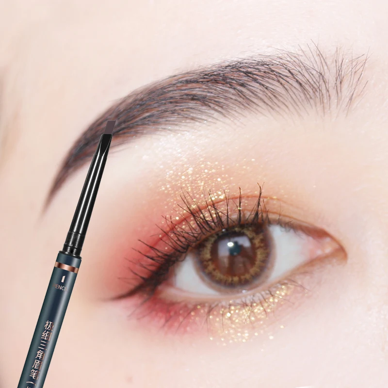 5 sztuk ostrych, trójkątnych kredek do brwi Qin Yan, naturalnie wyszczuplających, trwałych i łatwych w użyciu, idealnych dla początkujących.