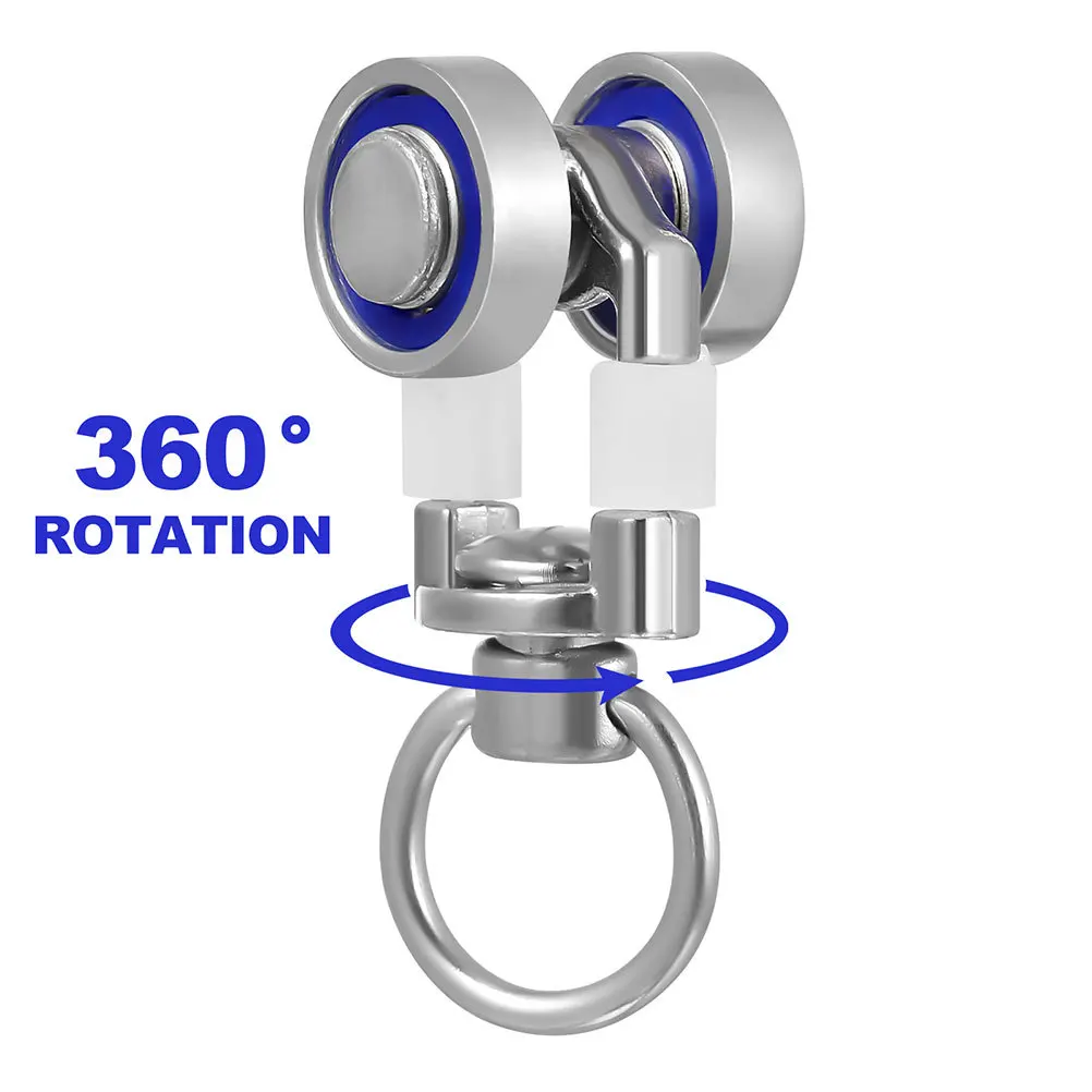 16 шт. бесшумные ролики для карнизов, металлический подшипник, высокая грузоподъемность, простая установка, совместимая с прямыми направляющими, гладкая