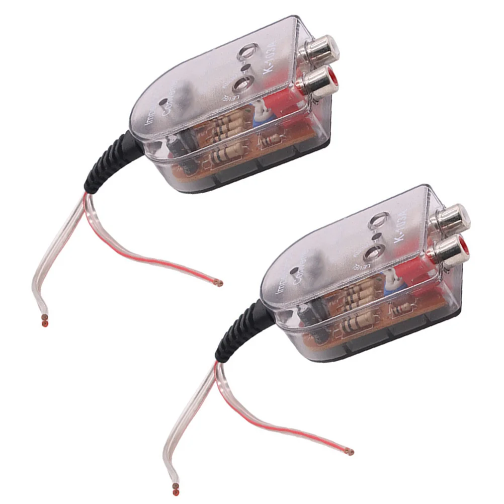 

2Pcs Car Audio Converter High to Low Converter for Car Speaker Output to Subwoofer Amplifier Vehicle Speaker Level Adapter