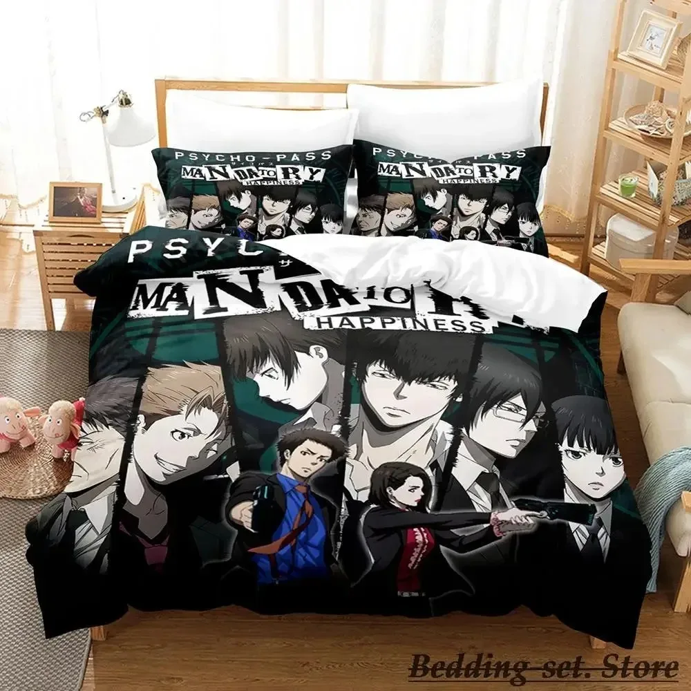 Psycho Pass Bedding Set Single Twin Full Queen King Size Bed Set Adult Kid Bedroom Duvetcover Sets Anime parure de lit Bed