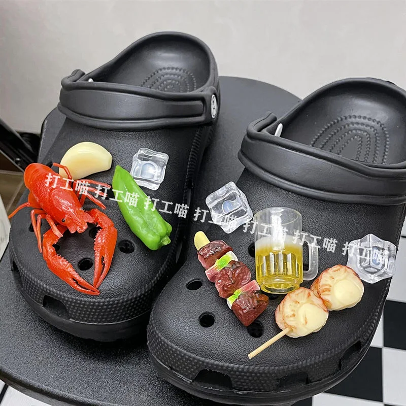 DIY Food Crayfish Charms for Crocs Lovely Funny Shoes Accessories DIY Shoe Decoration for Clog Sandal Kids X-mas Gifts