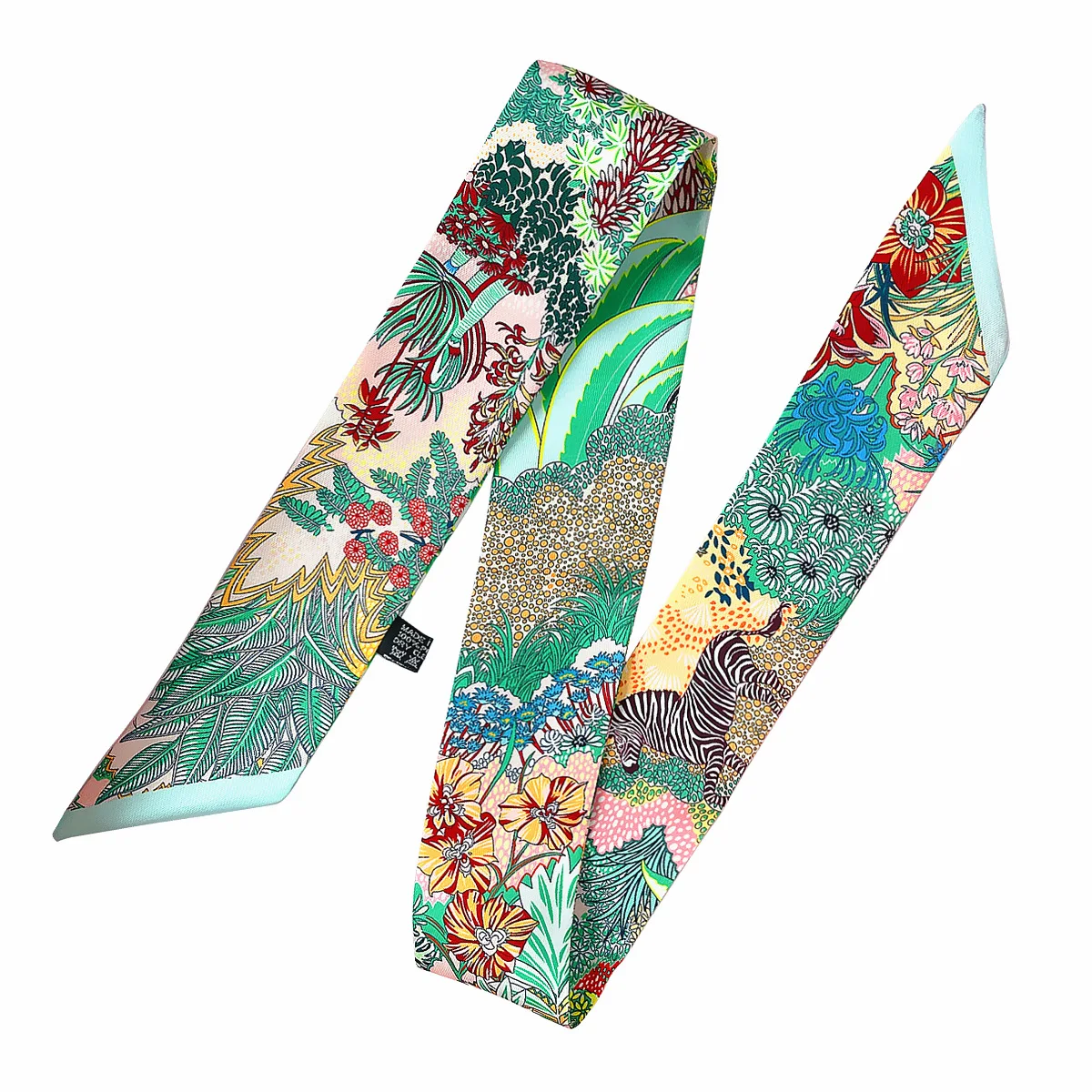 Bufanda larga con estampado de caballo de la selva para mujer, cinta de estilo coreano para las cuatro estaciones, pañuelo para el pelo, envoltura para el cuello, regalo de viaje, accesorio