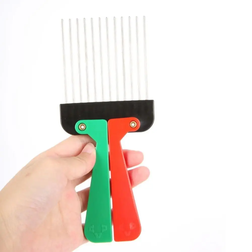 Multi Use Foldable Afro Combs Black Metal Metal Hair Comb Durable Large Teeth Back Comb Brush Men's Styling