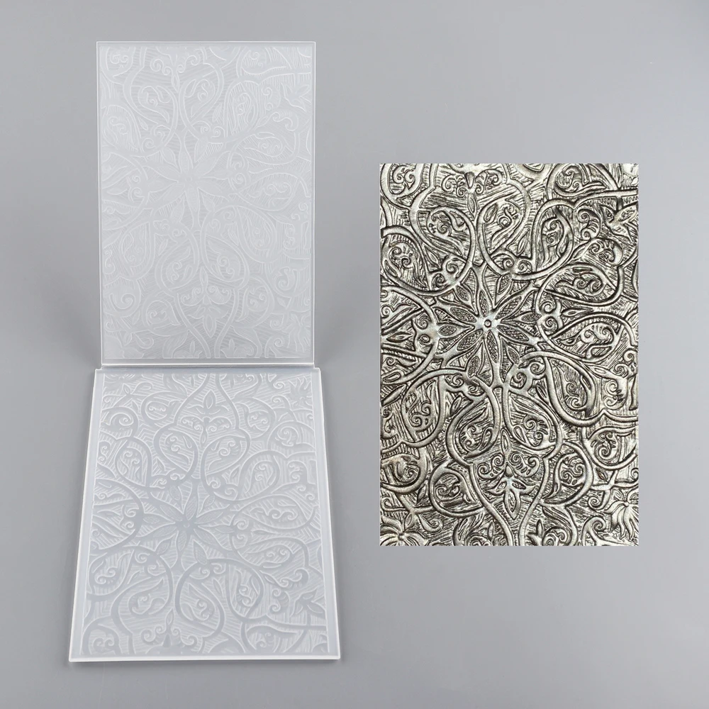 Vintage Swirl Flower 3D Embossing Folder for DIY Scrapbooking Paper Card Adding Textured Decoration Background Album Crafts