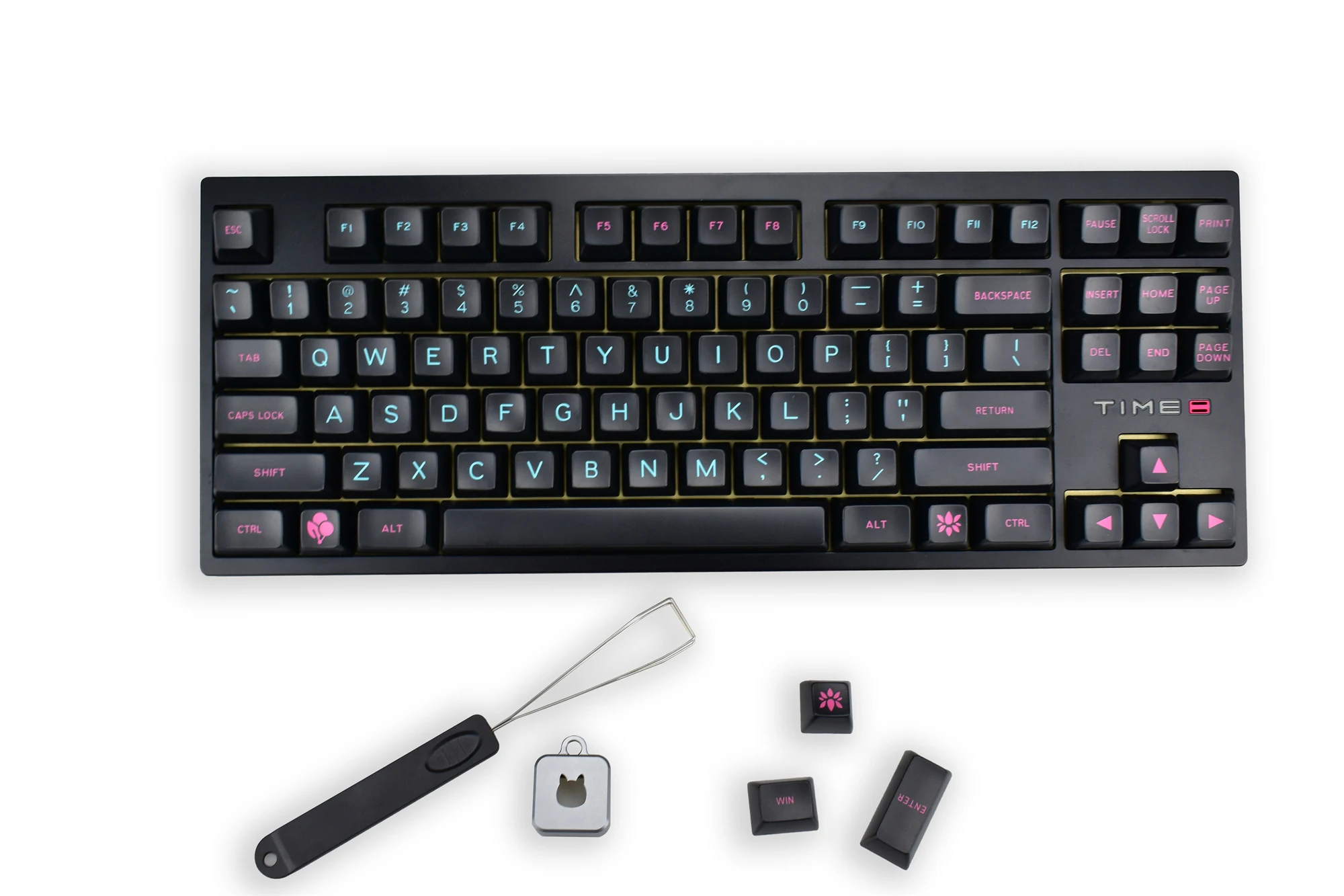 Imagem -06 - Maxkey-miami Night para Keycaps Perfil Preto Doubleshot Material Abs Kit Teclado Mecânico