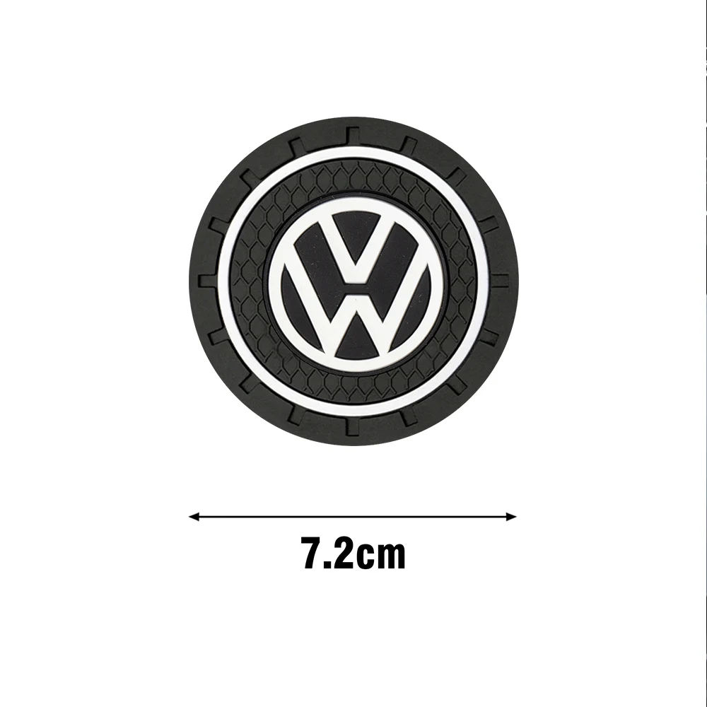1/2pcs Car Water Cup Waterproof Non-slip Silicone Coasters For Volkswagen VW Golf Caddy Scirocco Beetle Touran Rline Polo GTD R