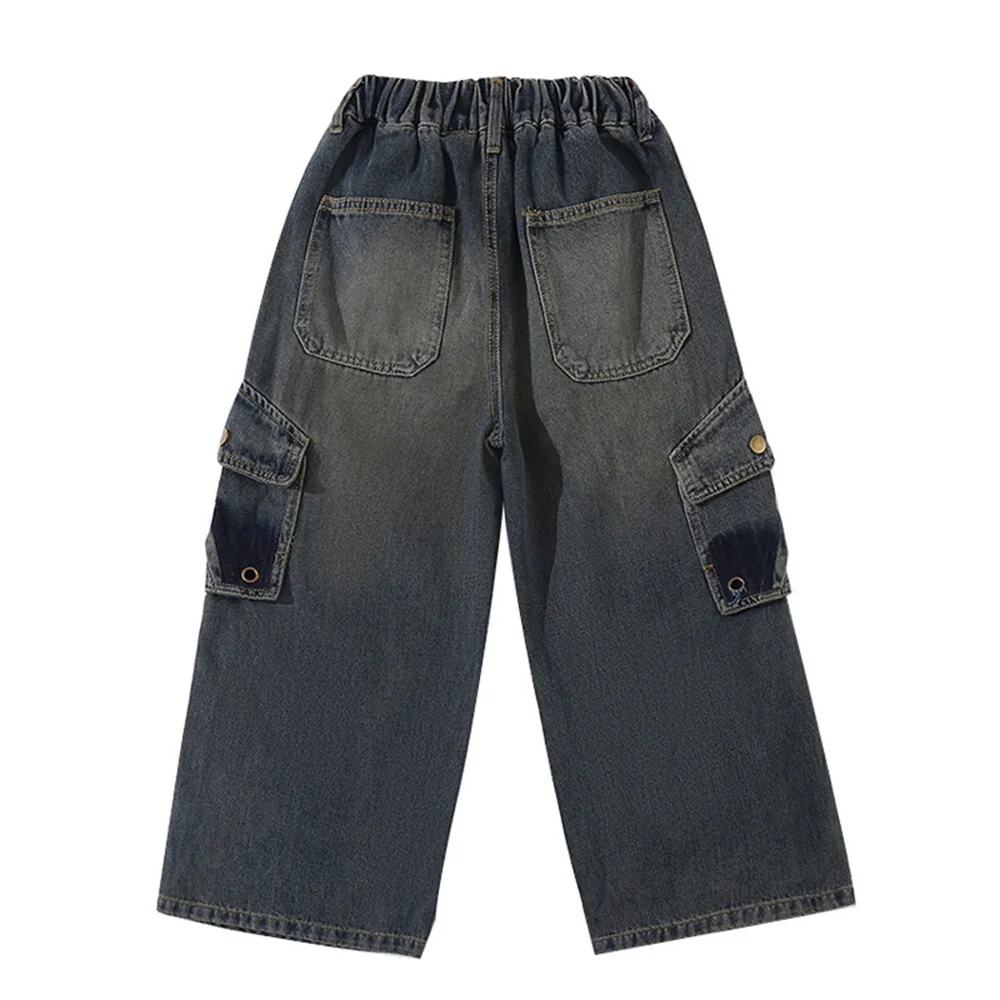 K5503 Hinzufügen von Samt und Verdickung für Mädchen, Jeans mit weitem Bein, Mädchenjeans, Kinderhosen, Kinderjeans