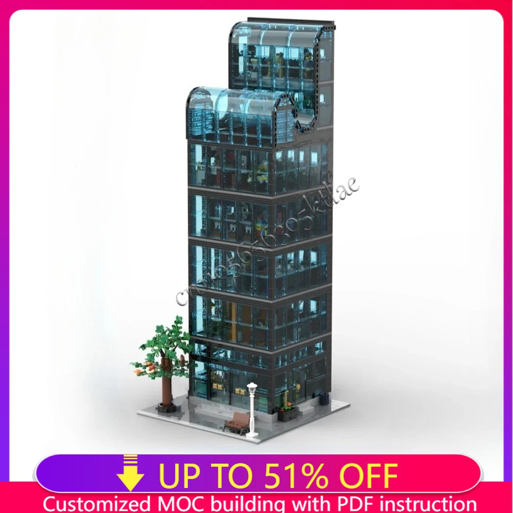 

Новинка, 3700 шт., город, хит продаж, вид на улицу, Moc Downtown, модель небоскрепа, творческие идеи «сделай сам», детская игрушка в сборе, головоломка, подарок на день рождения