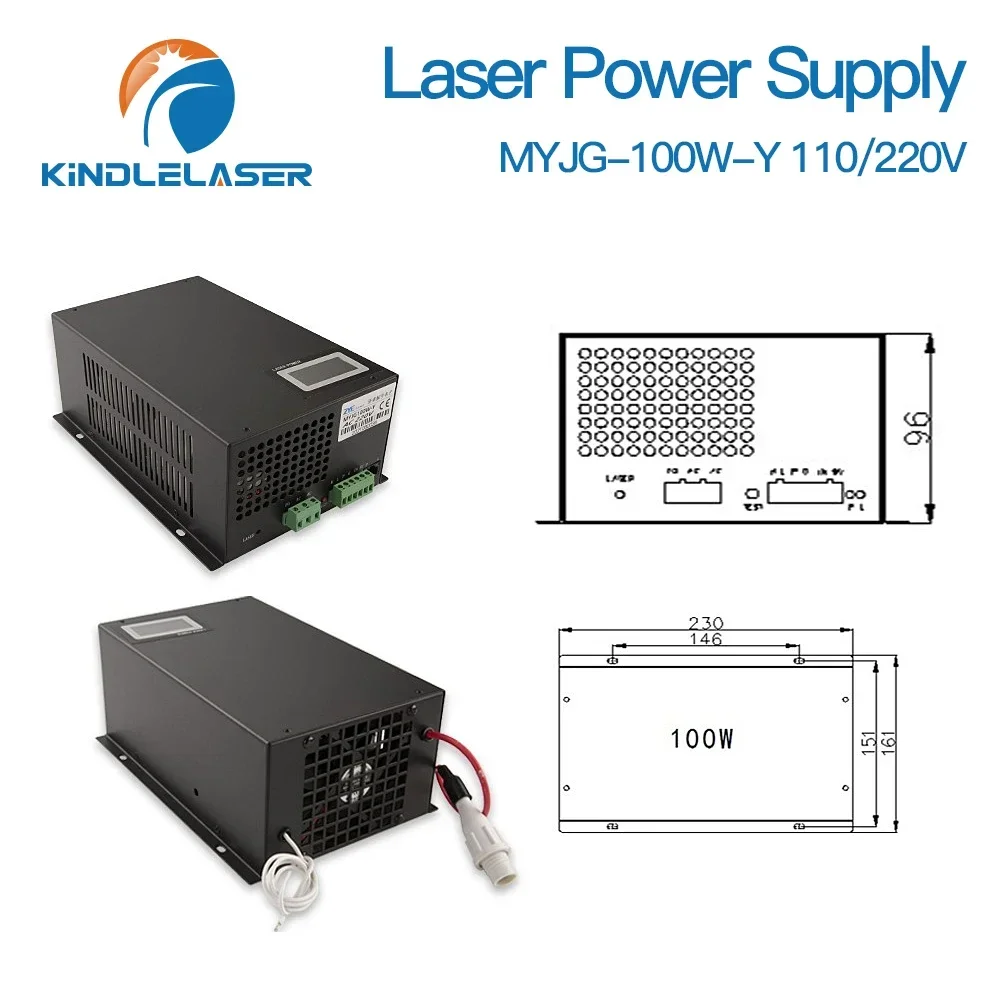 Imagem -05 - Kindlelaser-myjg Laser Substituição de Alimentação 100w Co2 Reci Efr Yongli Cdwj Gravação a Laser Máquina de Corte