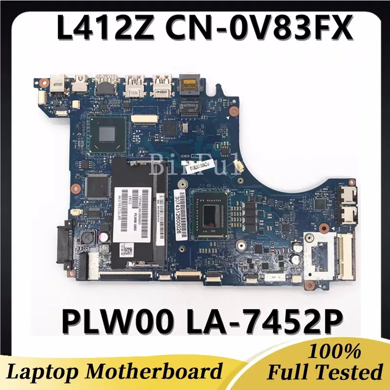 CN-0V83FX 0V83FX V83FX Mainboard For DELL XPS 14Z L412Z Laptop Motherboard PLW00 LA-7452P W/ SR072 I5-2430M CPU SLJ4N 100%Tested