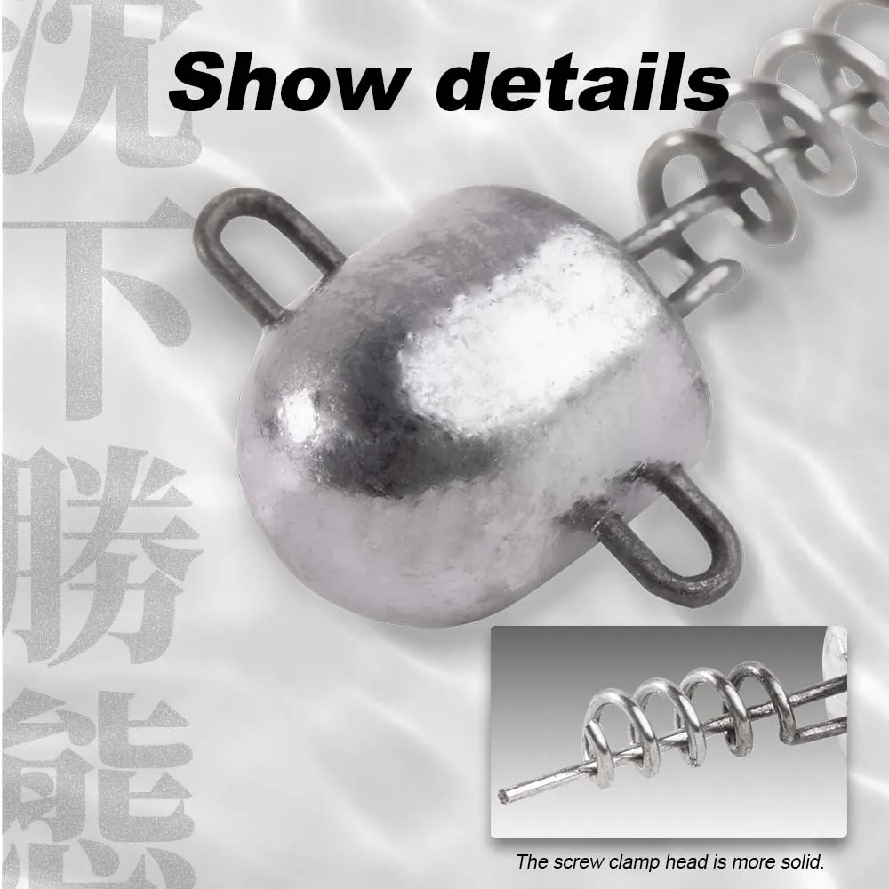 Hunthouse Fishing Hook Soft Lure Screw Head Jig Head for Big Shad 5g 10g 15g 20g Fishing Tool Fishing Tackle Equipment LW306
