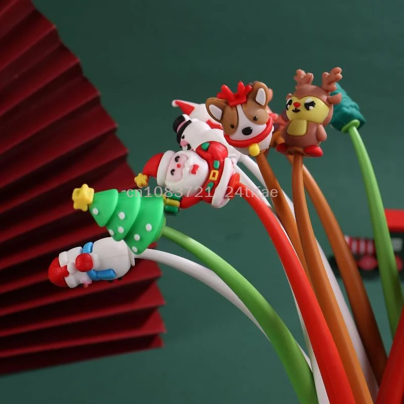 5 قطعة سلسلة عيد الميلاد هزة القلم 0.5 مللي متر قلم محايد اللون الإبداعية لطيف هلام القلم جوائز الطلاب القرطاسية اللوازم المكتبية المدرسية هدية #3