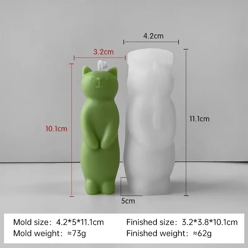 Cartoon Kitten Silicone Mold Handmade Aromatherapy Candle Plaster Ornament Mould DIY Cute Cat Crafts Making Molds