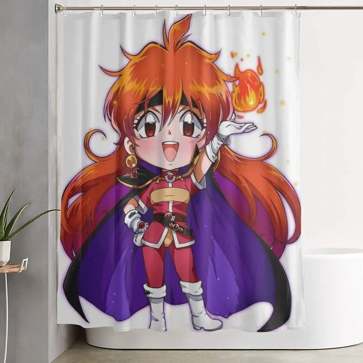 

Lina Inverse Dragon Slave Slayers Shower Curtain Bathroom Polyester Waterproof Bath Curtains with Hooks