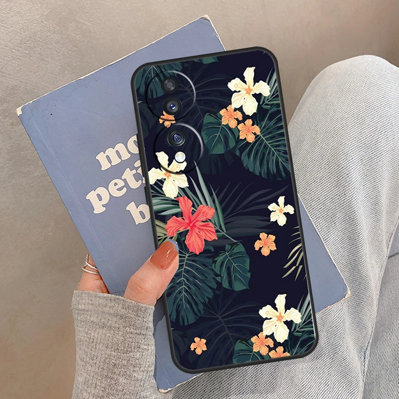 Summer Tropical Plants Leaf Case For Huawei Honor X8 X9a 50 70 Magic5 P40 P30 P20 Lite P50 Pro Nova 5T P Smart Z Cover