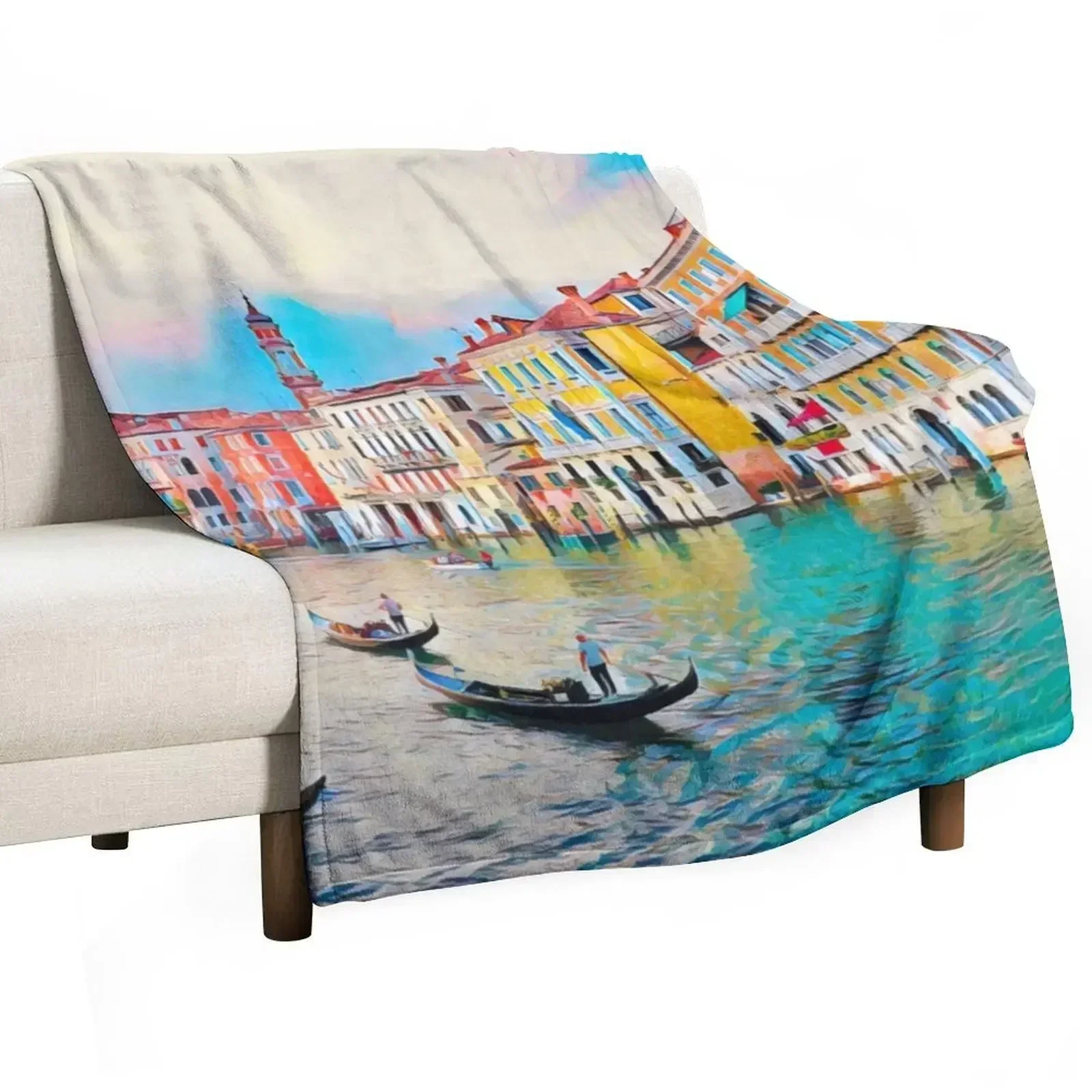 

Venice Italy Throw Blanket Flannel Sofa Quilt Decorative Beds Blankets