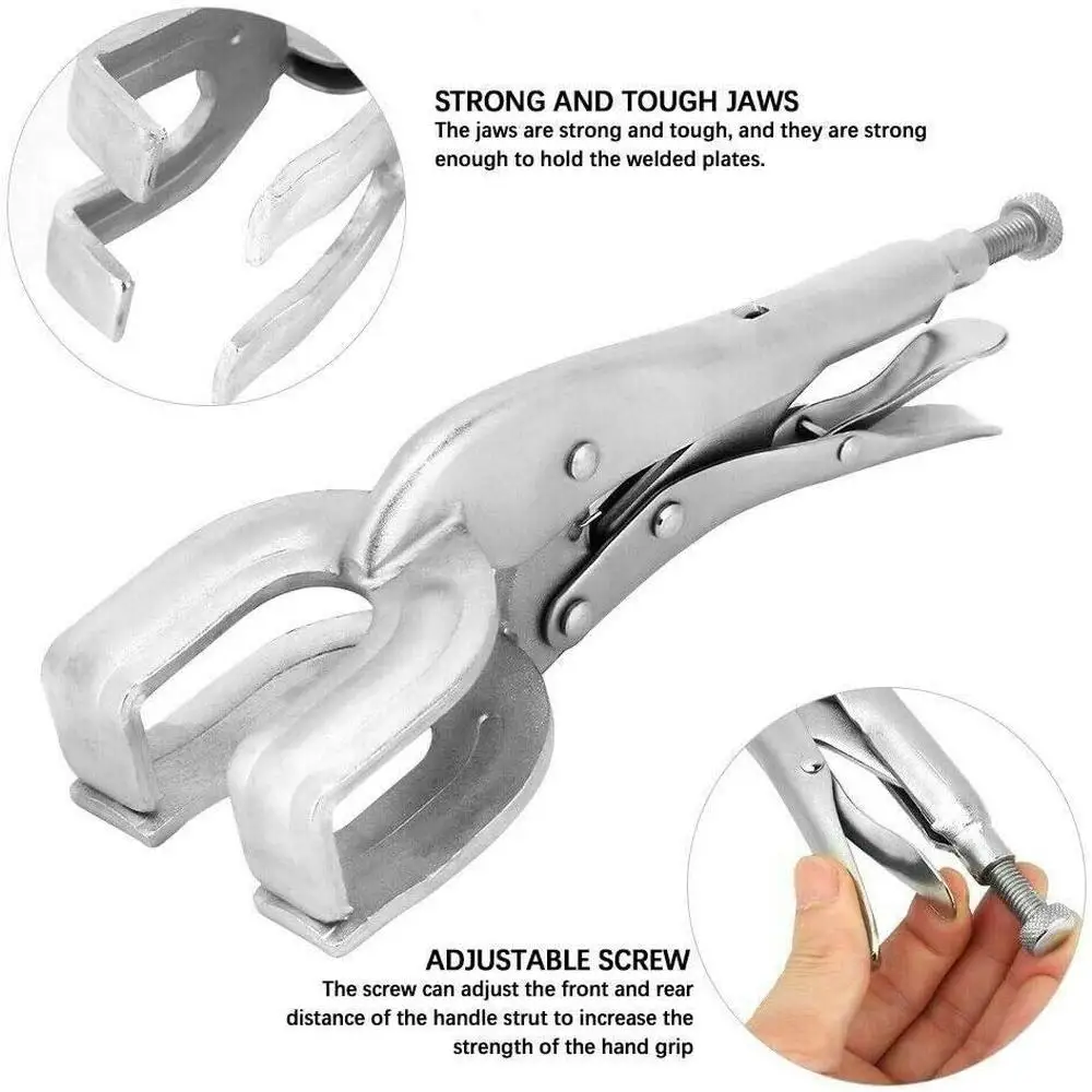 10\'\' U-shaped Locking Welding Jaw Pliers Multi-Function Pipe Welding Butt Pliers Adjustable Grip Vise Pliers Fixed Clamp Toolls