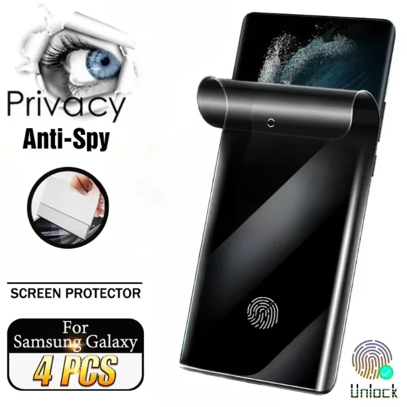 

4Pcs Anti-Spy Privacy Hydrogel Film for Samsung S25 S24 S26 Ultra S23 S22 S21 FE Plus A56 5G A55 A54 A36 A35 A26 A25 A16 A06 A05