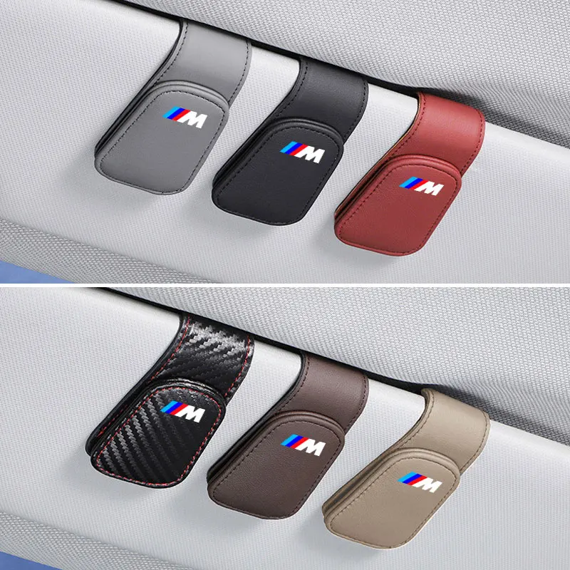 Car Sun Visor Magnetic Leather Sunglasses Clip For BMW M Performance E46 E90 E60 F20 X1 F10 F30 X3 E70 E87 E36 G11 X view 4