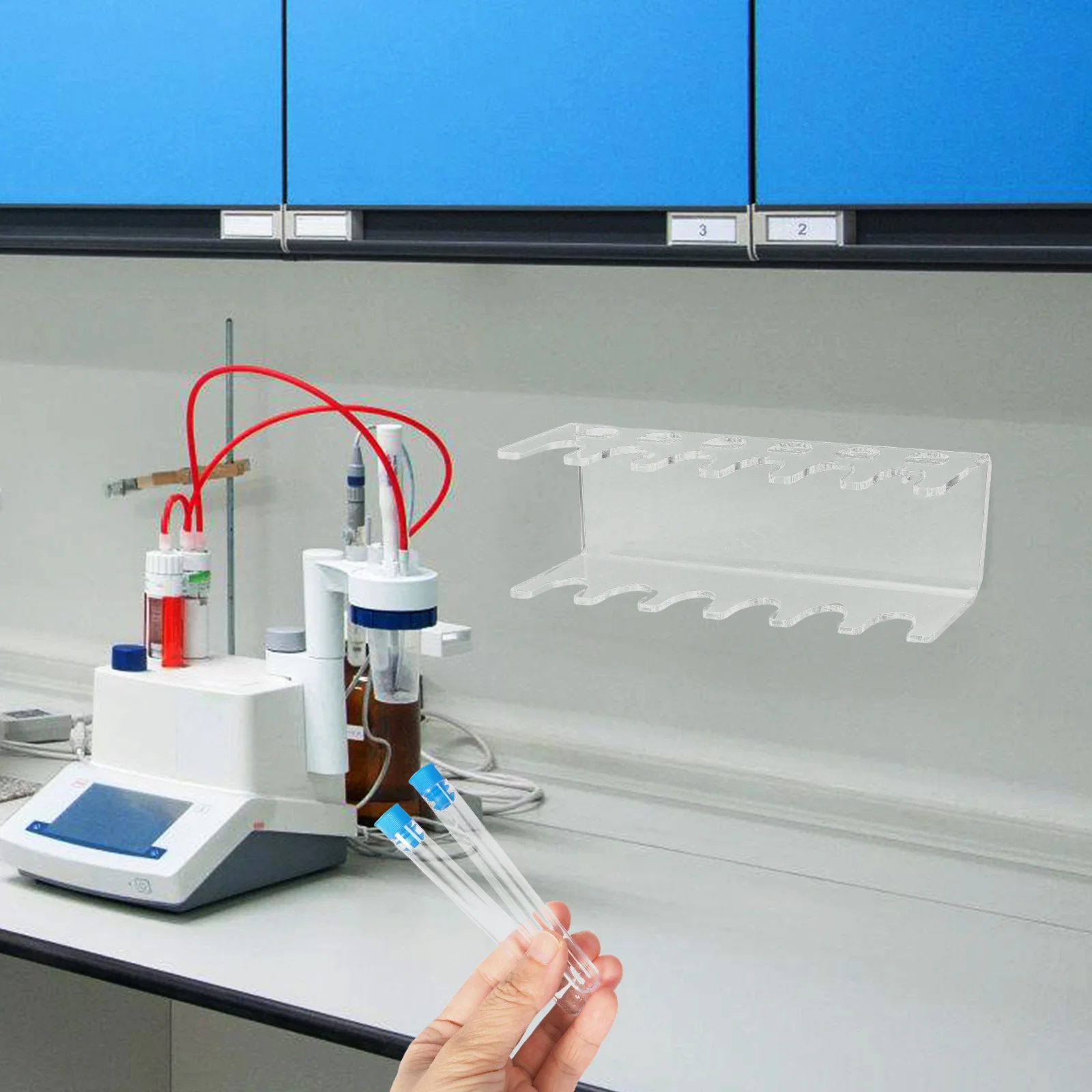 

Professional Pipette Rack 6 Slots Laboratory Pipette Holder Transparent Durable Experiment Stand Space Saving Pen Display Stand