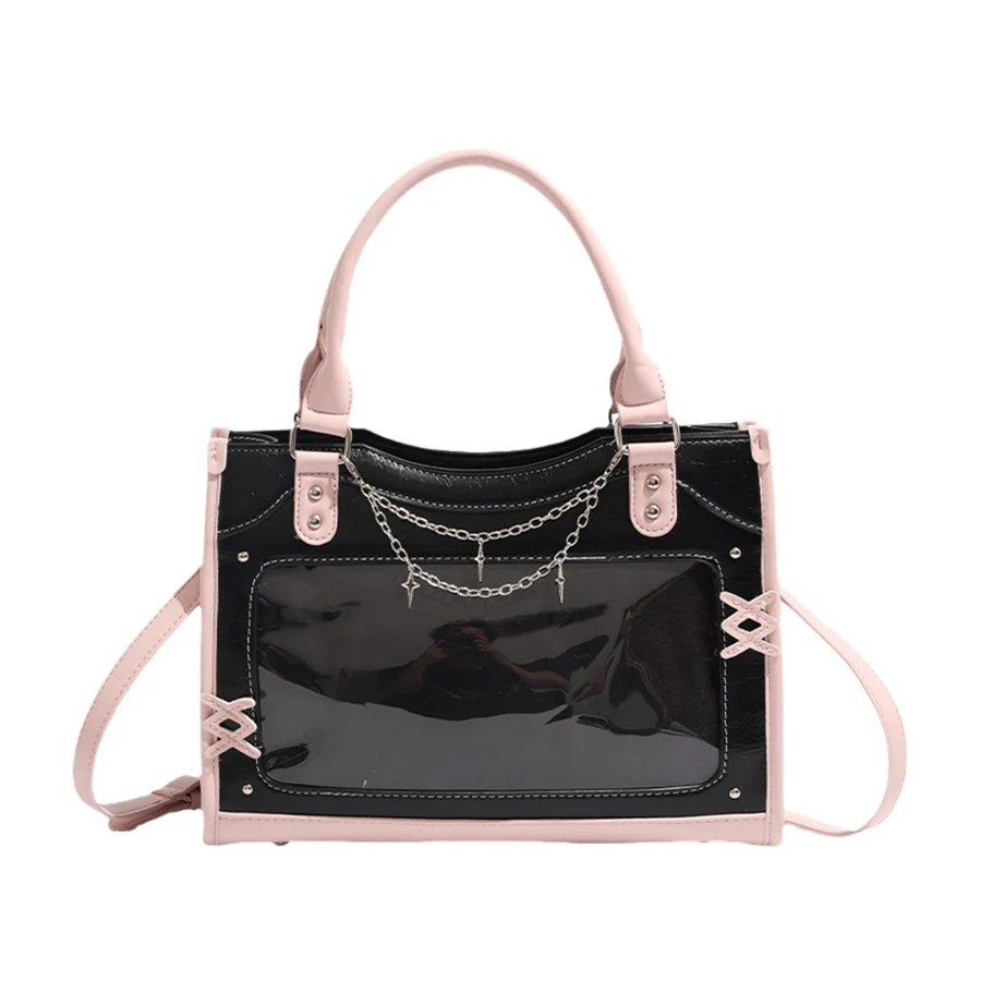 

Y2K Cute Ita Bag Girl Transparent Messenger Bag Women's Fashion Shoulder Crossbody Bag Ladys DIY Display Tote Bag Lolita Handbag