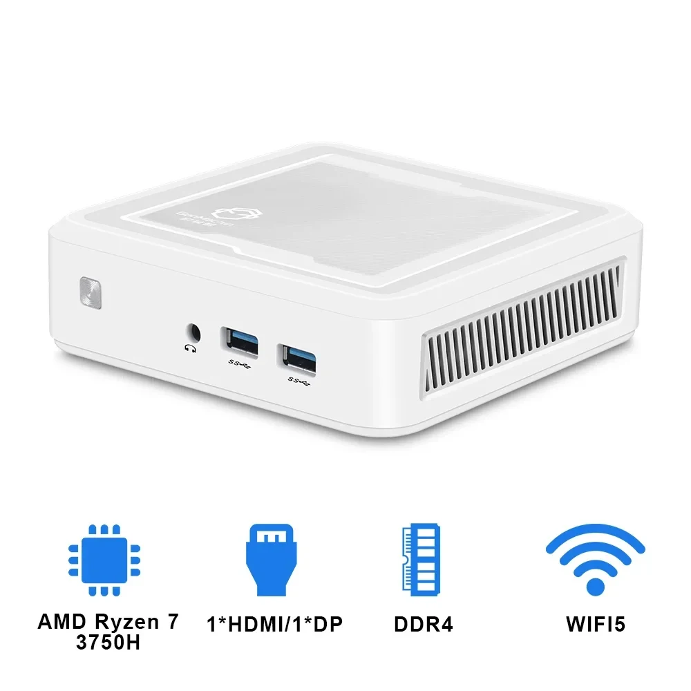 Mini PC AMD Ryzen 7 3750H 2700U R5 3550H Windows 10 Lightte Komputer dla graczy DDR4 NVMe Barebone PC 4K NUC HTPC WiFi5 BT4.2