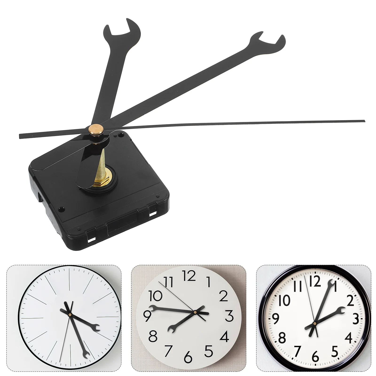

1 Set Silent Non-Ticking Quartz Clock Movement Kit Operated Motor Wrench Hands For Diy Wall Clock Repair Home Office
