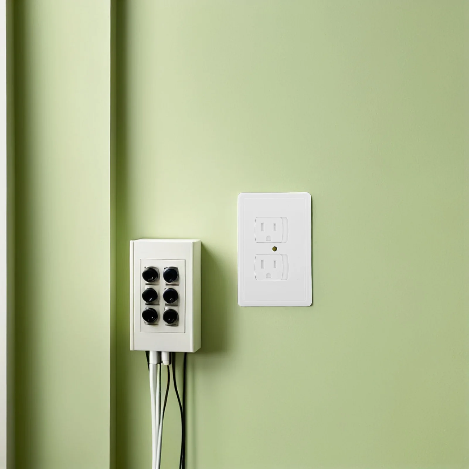 

4pcs Anti-Electric Shock Socket Covers Self-Closing Outlet Protectors For Center Screw Wall Plug 4.7"X2.9" Child Proof Safety