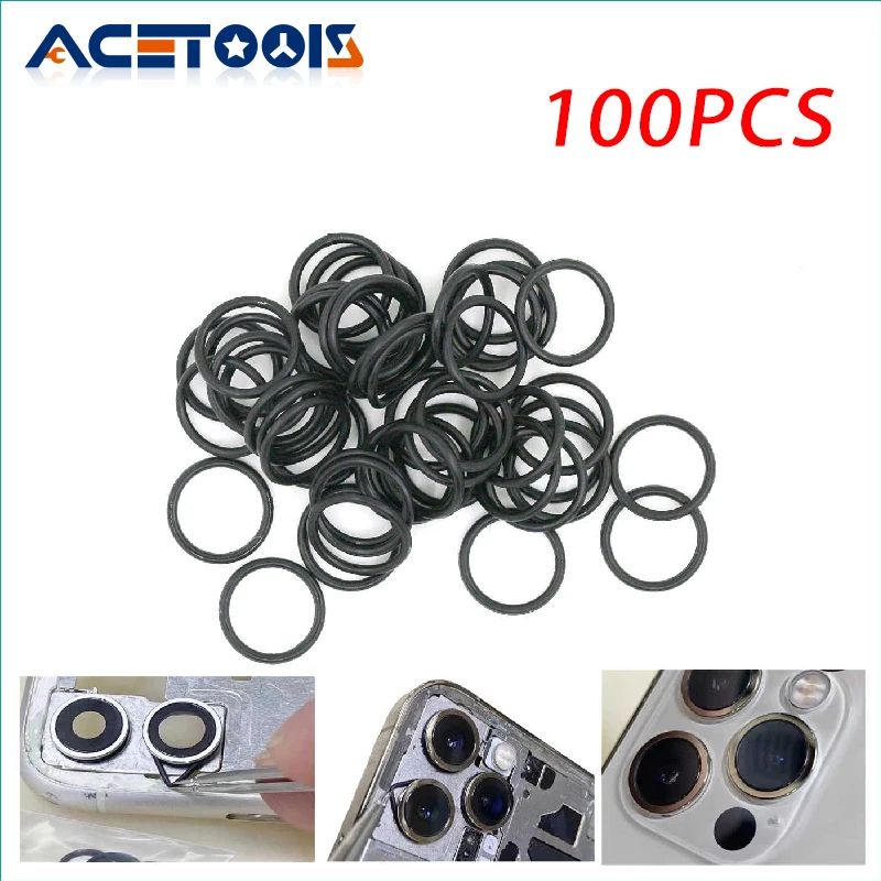

100 шт. водонепроницаемое уплотнительное кольцо для объектива задней камеры для iPhone X 11 12 13 14 Pro Max, водонепроницаемое резиновое кольцо с большой фиксацией