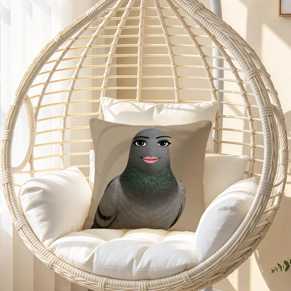 Modern Abstract Dove Meme Cushion Cover Soft Pillowcase Double Sided Sofa Home Living Room Decor Bed Club Hogar Gift