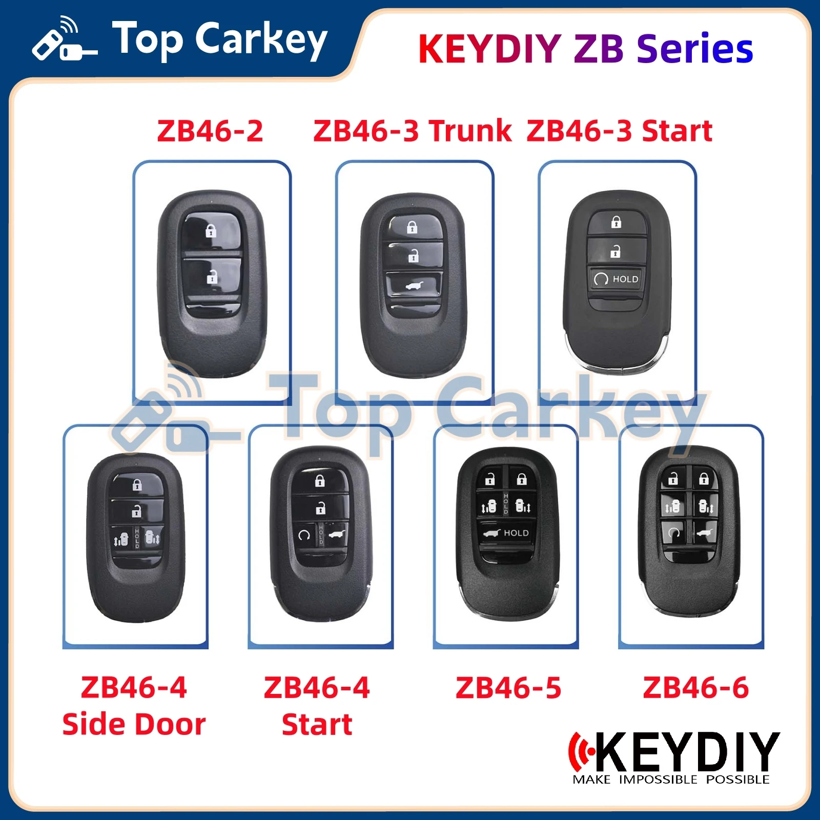 

KEYDIY KD ZB Series ZB46-2 ZB46-3 ZB46-4 Universal Smart Key for Honda Civic Accord Fit Crider CR-V HR-V ZR-V Odyssey Elysion