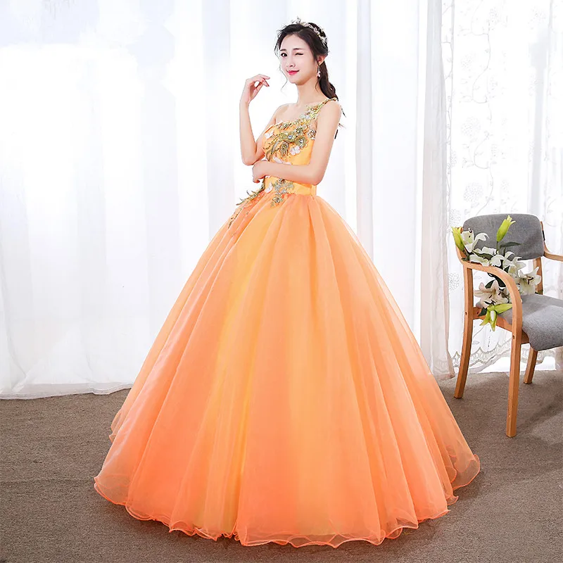 Ruthshen Elegante Vestidos De 15 Anos 2020 Nieuwe Collectie Een Schouder Royal Blauw/Oranje Quinceanera Jurken Party Prom Jassen