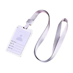 1set Name ID Tag Badge Holder Pass Business Work Card Holder Working Permit Case Cover Sleeve with Neck Strap Lanyard